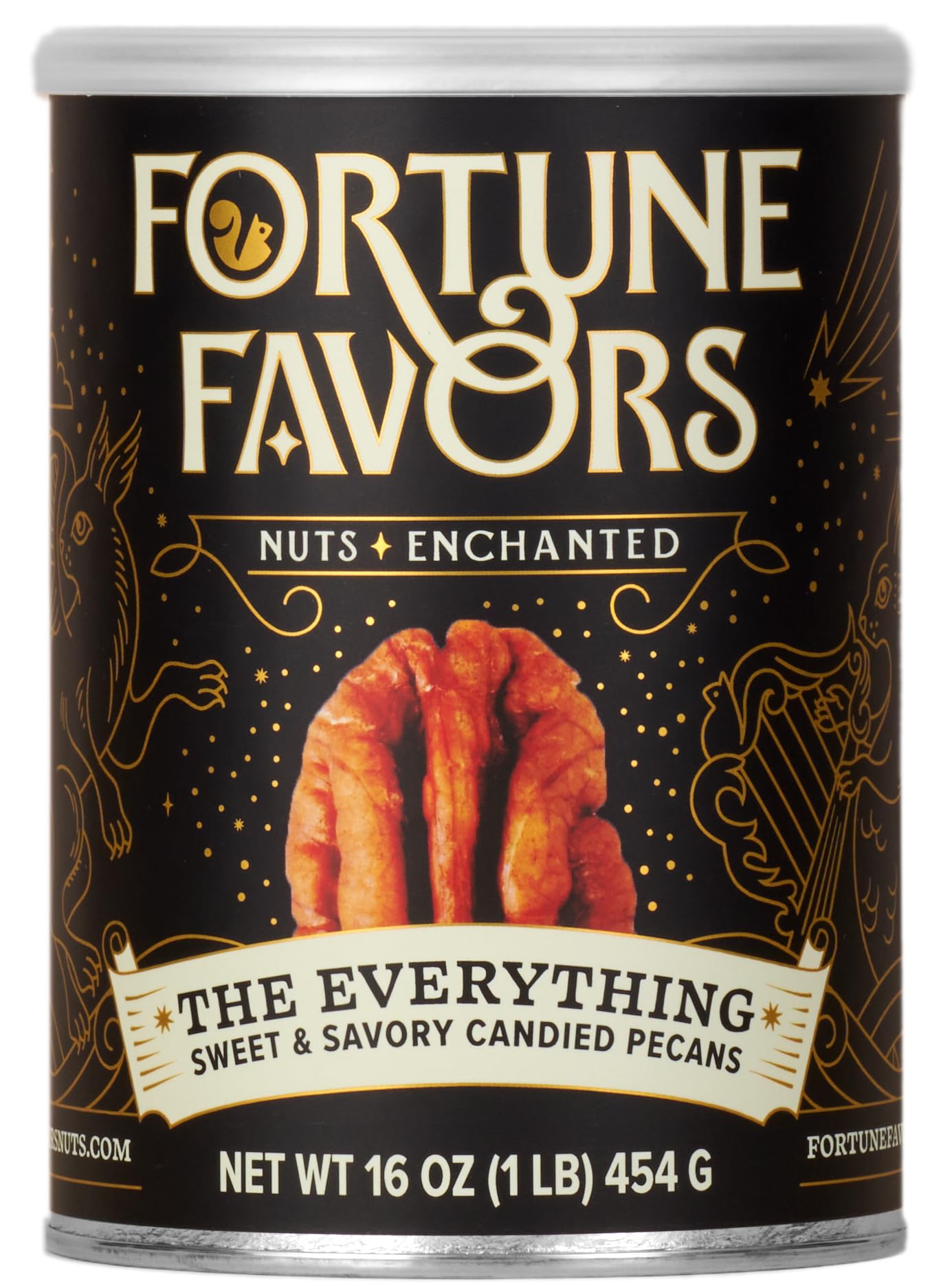 Fortune Favors Candied Pecans, Sweet and Salty Snack, Hand Crafted in Small Batches, USA-Grown (16oz, Everything)