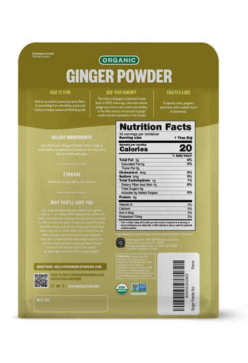 Fgo Organic Ginger Powder, Imported From India, 8Oz, Packaging May Vary (Pack Of 1)