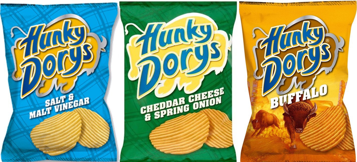 HUNKY DORYS Crisps from Ireland - 24 X 25g (Variety of Flavours)