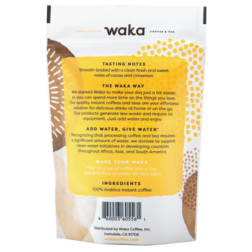 Waka Instant Coffee, House Roast - 100% Arabica Beans, Freeze Dried Granules, No Sugar Or Additives - Bulk Bag For Quick Hot And