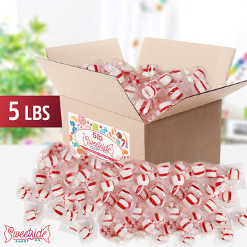 Soft Peppermint Candy Mints 5lb mints bulk individually wrapped Refreshing peppermint puffs for Fresh Breath Perfect soft mints peppermint puffs for Offices Parties and Everyday Enjoyment