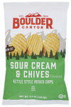Boulder Canyon Kettle Cooked Potato Chips Sour Cream & Chives, 6.5Oz, (Pack Of 12), Natural