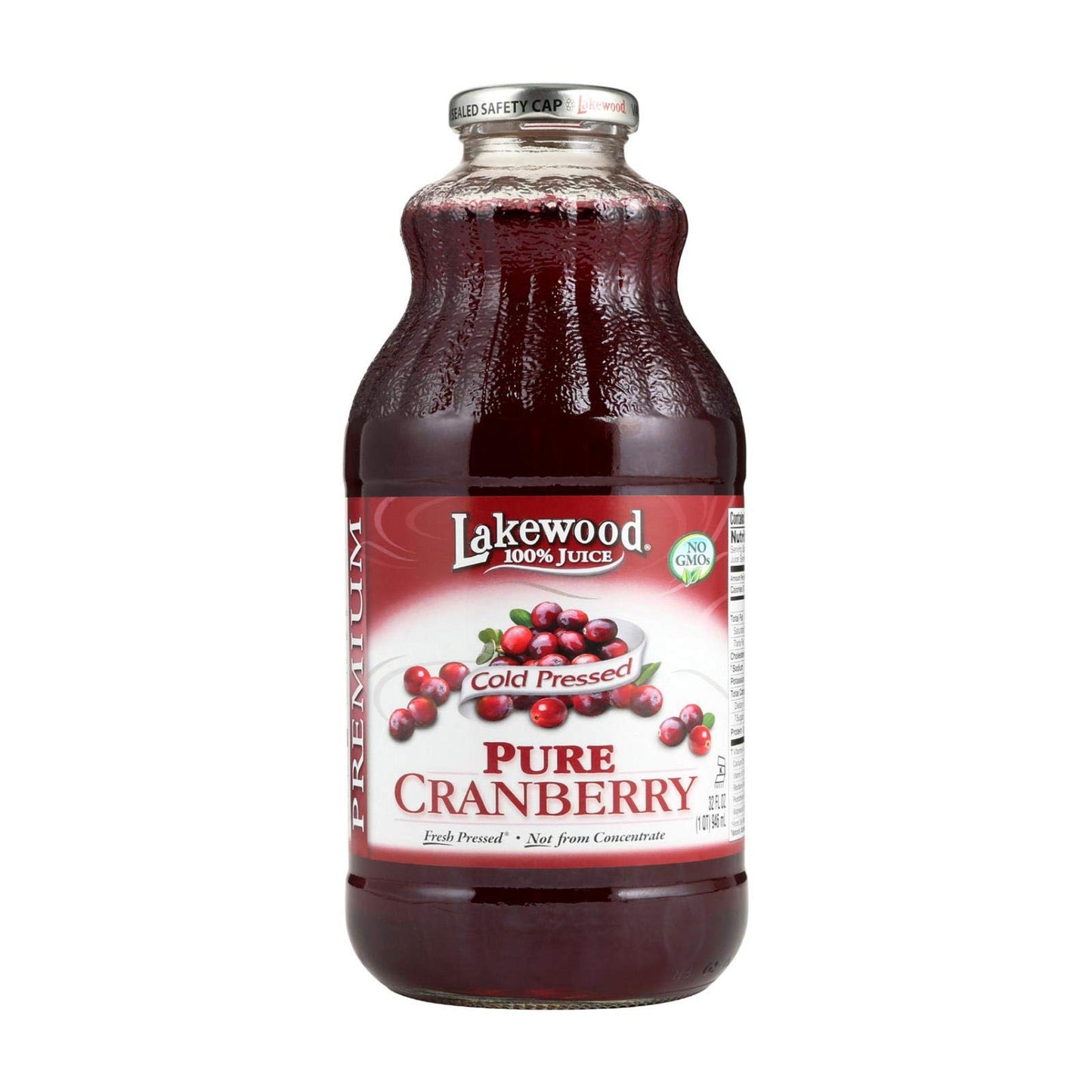 Lakewood Pure Cranberry Juice - 32 Fl Oz (Pack of 12) - Model 042608456667