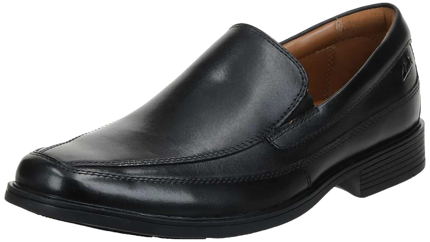 Clarks Mens Tilden Free Loafers Shoes, Black Leather, 9 Wide Us