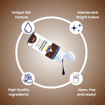 Enco Food Coloring Gel Dark Brown 1.41 Oz (40G) Concentrated, Vegan