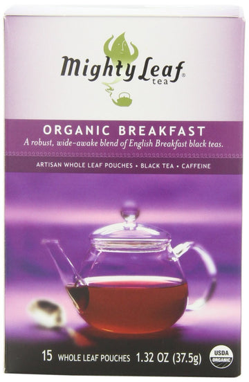 Mighty Leaf Black Tea, Organic Breakfast, 15 Pouches (Pack Of 3)