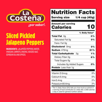 La Costeña Sliced Jalapeño Peppers, 12 Ounce Can, Green, Model 60212