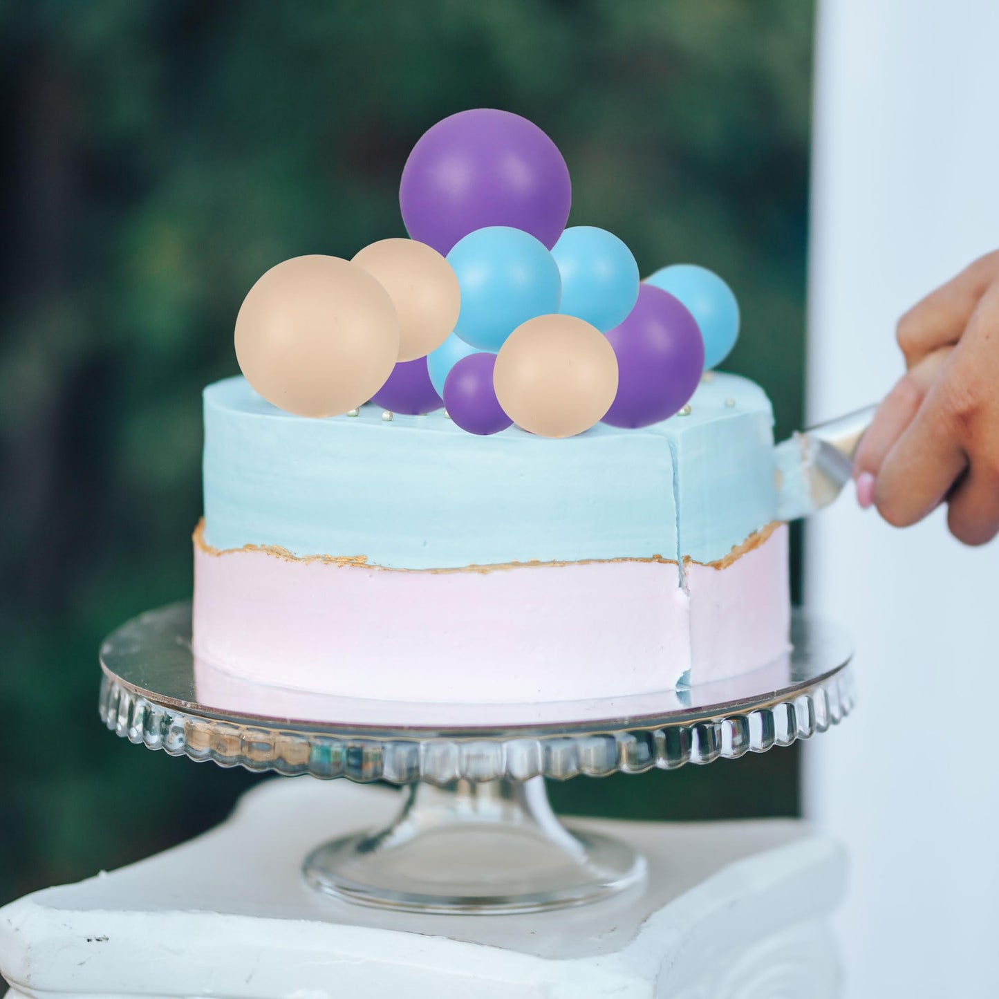 Gyufise 30Pcs Balls Cake Toppers Ball Cake Picks Ball Shaped Cupcake Toppers Foam Balls Cake Topper Insert Mini Balloons Cake De