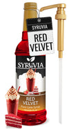 Syruvia Red Velvet Coffee Syrup - 25.4 fl oz Premium Coffee Flavoring Syrup - Kosher Coffee Syrups, Gluten Free, No Coloring, Pe