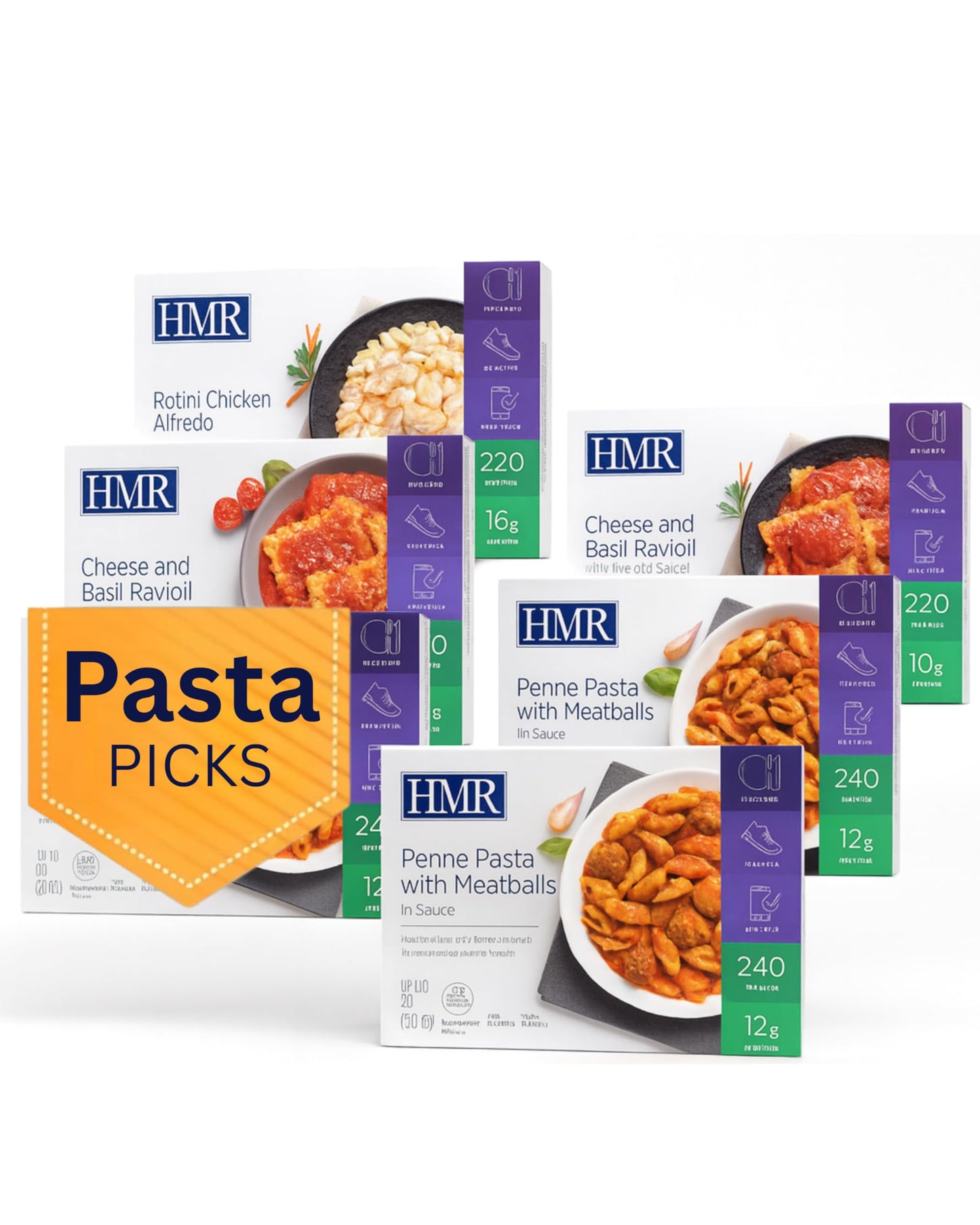 Hmr Pasta Picks Entre Pack Pre-Packaged Lunch Or Dinner To Support Weight Loss Pack Of 6 Ready To Eat Meals 10-16 Grams Of Protein Per Entre Low Calorie Food 7-8 Oz Servings Per Meal