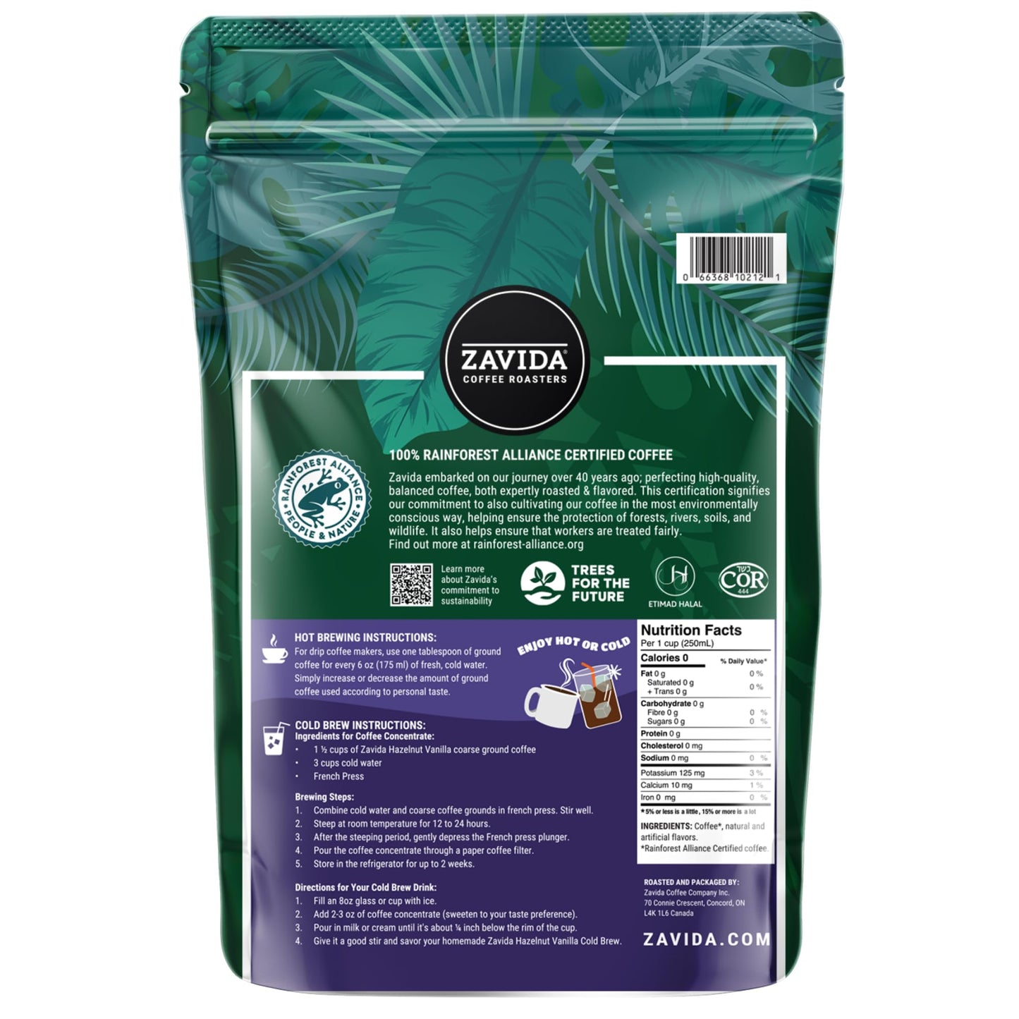 Zavida Hazelnut Vanilla Whole Bean (32 Oz), 32 Ounce, 2 Pound (Pack Of 1)