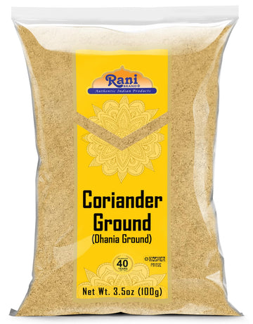 Rani Coriander Ground Powder (Indian Dhania) Spice 3.5Oz (100G) ~ All Natural | Salt-Free | Vegan | No Colors | Gluten Friendly | Non-Gmo | Indian Origin