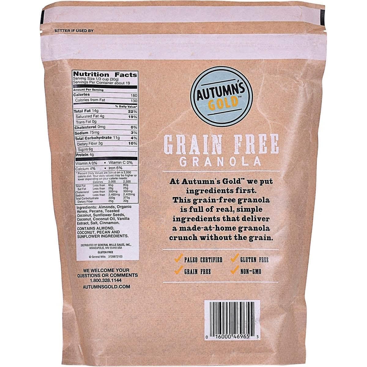 Generic (Pack Of 3) Autumn'S Gold Grain Free Toasted Coconut Almond Granola 1Lb 4Oz