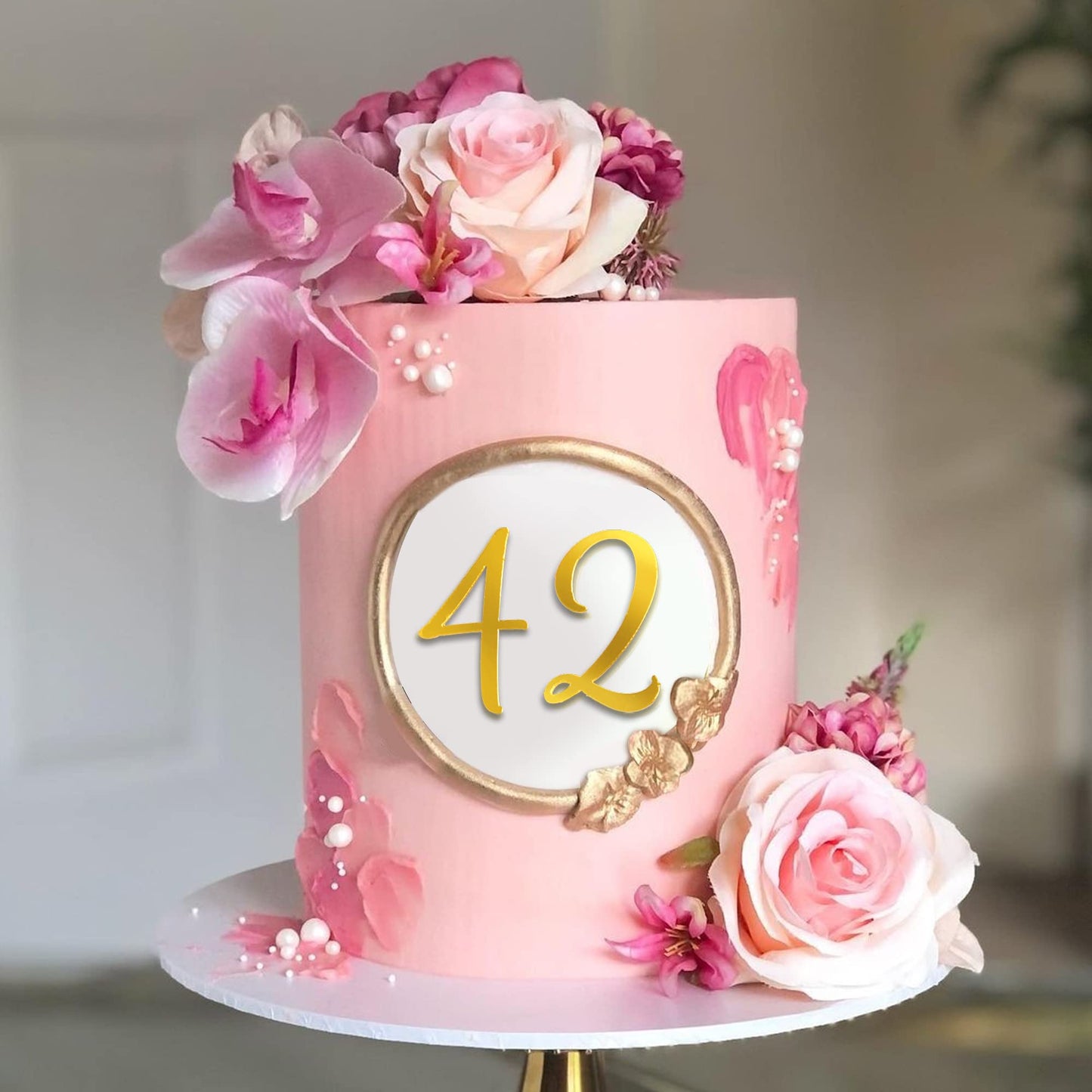 Acrylic Number Cake Topper Diy Cupcake Toppers With 0-9 Numbers Mirrored Gold Picks For Wedding Cake Decorations Happy Birthday