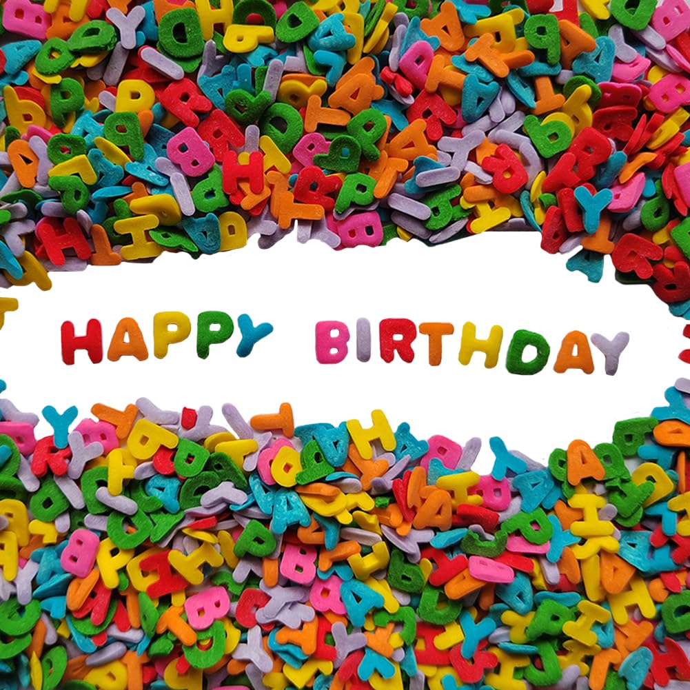 Homankit Happy Birthday Letters for Decorating Happy Birthday Alphabet Sprinkles Ice Cream Sprinkle Sugar Candy Baking Cake Cupc
