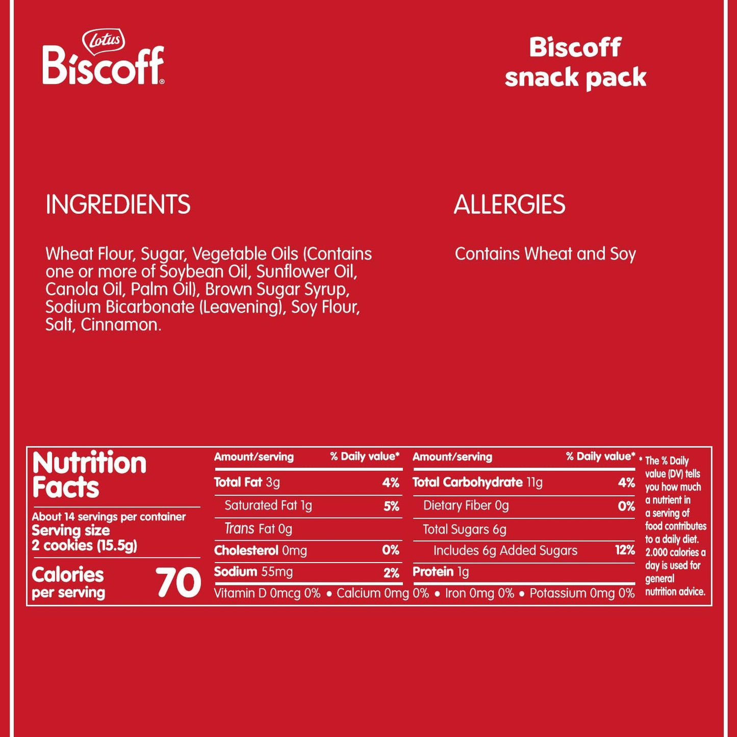 Lotus Biscoff Cookies, Caramelized Biscuit Cookies, 280 Cookies (10 Sleeves of 14 Two-Packs) Vegan, 7.65 Ounce (Pack of 10)