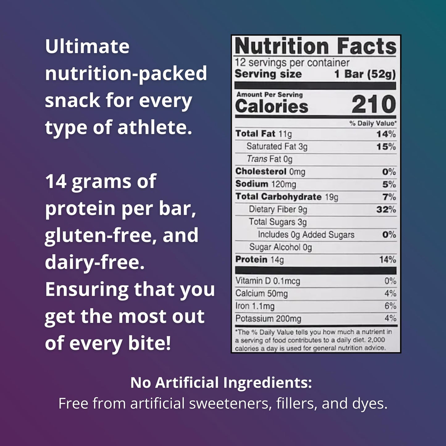 Fuel 4 Ever Peanut Butter Oatmeal Collagen Protein Bars, 14g Protein, MCT Oil, No Artificial Ingredients, Low Carb, High Fiber S