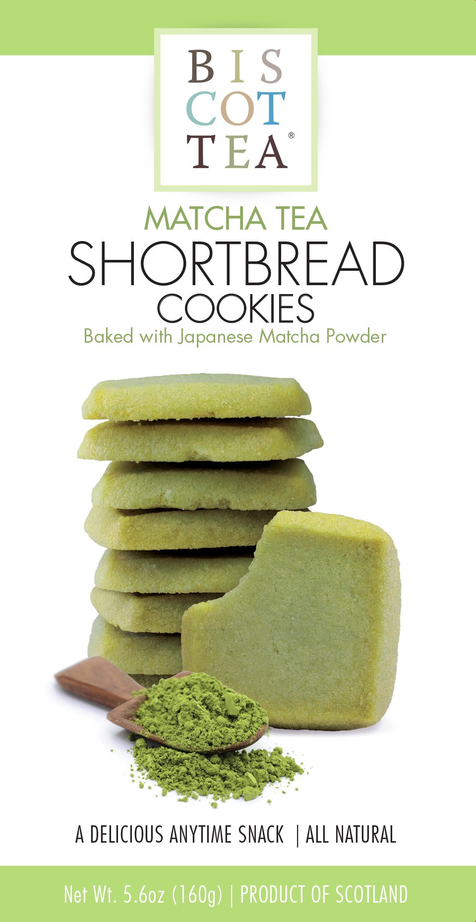 Biscottea Matcha Green Tea Shortbread Cookies (8 Cookies)