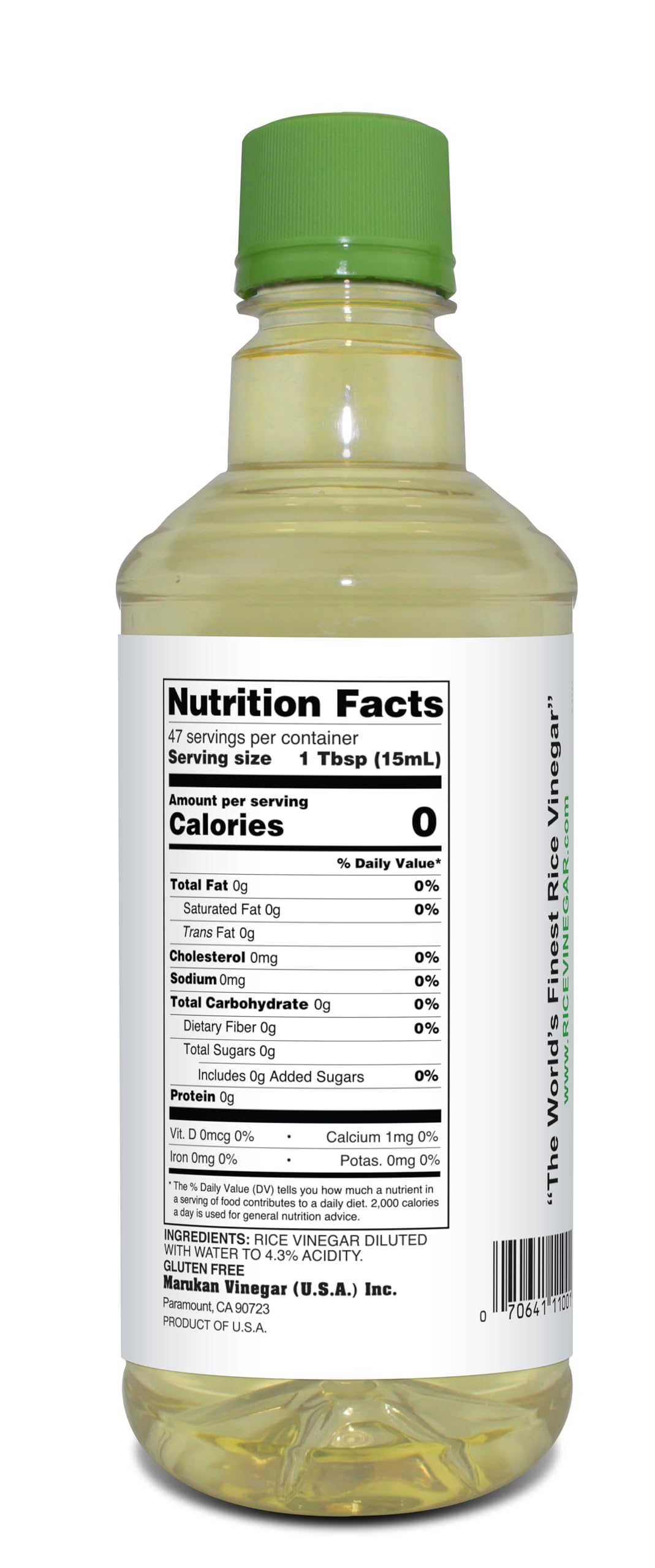 Marukan Rice Vinegar, Unseasoned, 24 Fl Oz, Enhances Flavor & Cooking