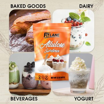Allulose Sweetener 2 Lbs - Pure Low Calorie Zero Net Carb Natural Keto Sugar Substitute With No Aftertaste - Perfect For Baking