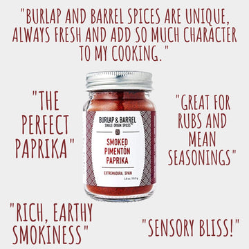 Burlap & Barrel Smoked Pimentón Paprika - Rich Flavor, Mild Heat - 1.8oz Glass Jar