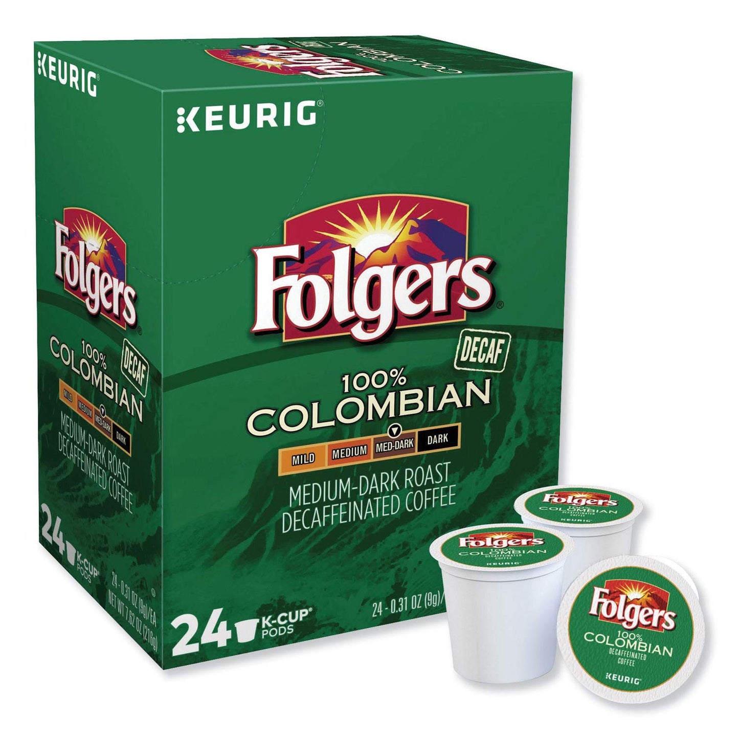 Folgers 100% Colombian Decaf K-Cup Pods for Keurig, 96 Count, Single Serve Coffee Pods