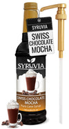 Syruvia Swiss Chocolate Mocha Syrup - 25.4 fl oz Premium Coffee Flavoring Syrup - Kosher Coffee Syrups, Gluten Free, No Coloring