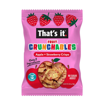 Thats It. Fruit Crunchables Apple + Strawberry Crisps, 15-Pack - 100% Real Fruit Snacks For Kids, Plant-Based, Non-Gmo, Gluten-F
