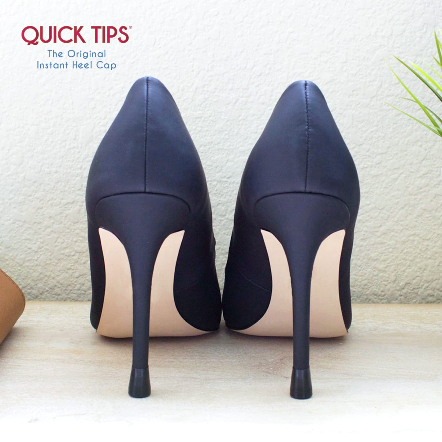 Gogoheel Quick Tips - The Original High Heel Protector & Heel Repair Caps - 2 Pairs (X-Small, Small, Black)