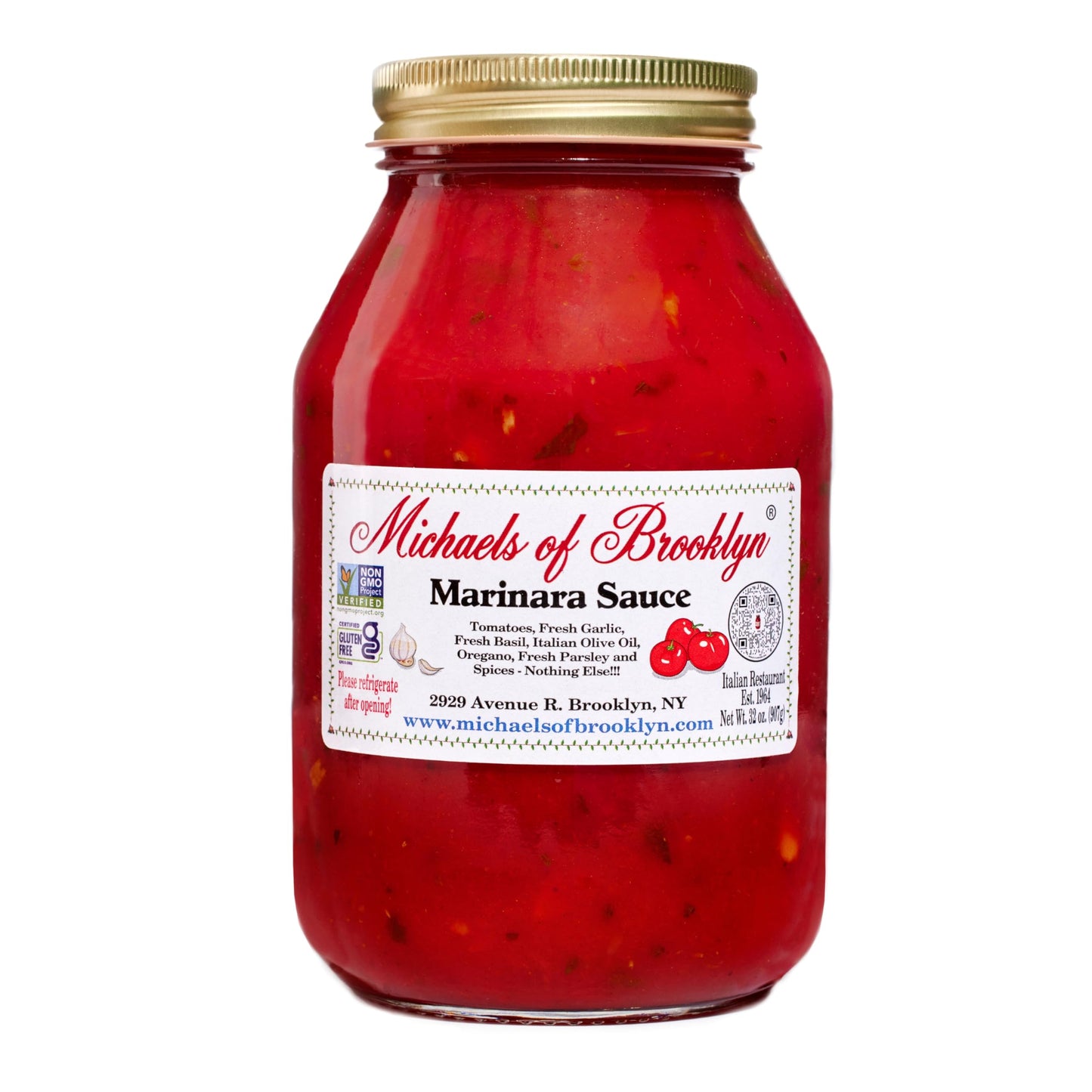 Michaels Of Brooklyn Marinara Sauce, 32 oz, 2 Pound (Pack of 1)