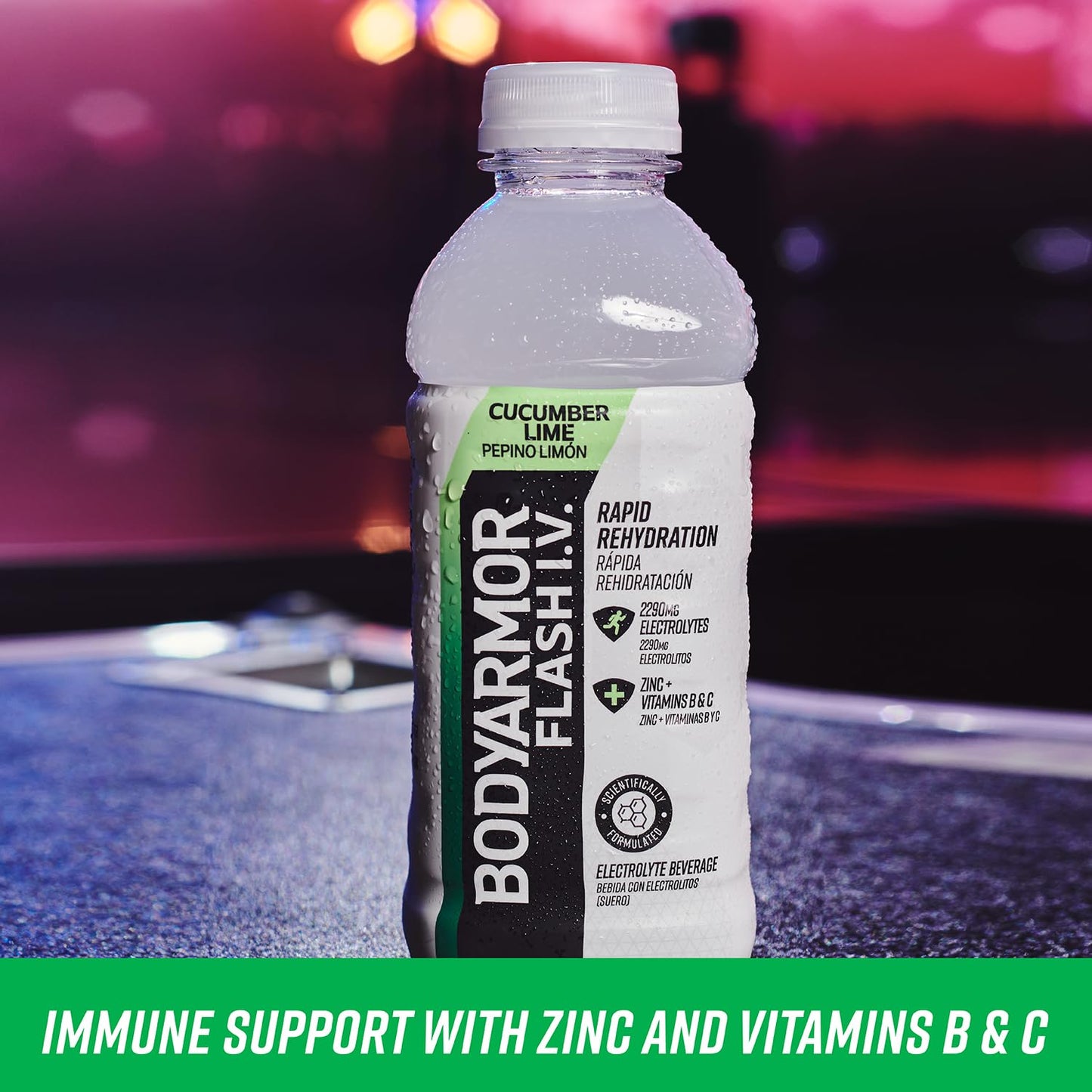 Bodyarmor Flash I.V. Electrolyte Beverage, Cucumber Lime, 20 Fl Oz (Pack Of 12)