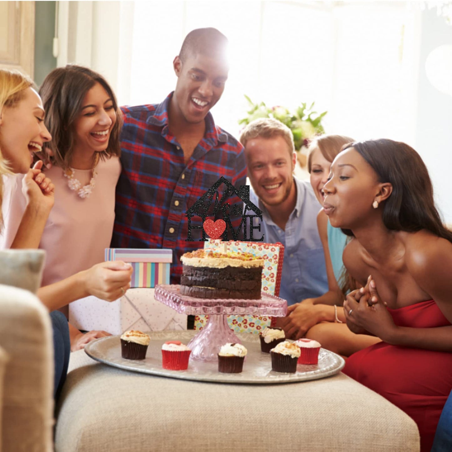 New Home Cake Topper, Family Themed Party Cake Decor, Welcome Home / House Warming / Home Sweet Home Party Decoration Supplies -