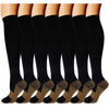 Double Couple 7 Pairs Copper Compression Socks For Men Women 20-30 Mmhg Knee High Stockings