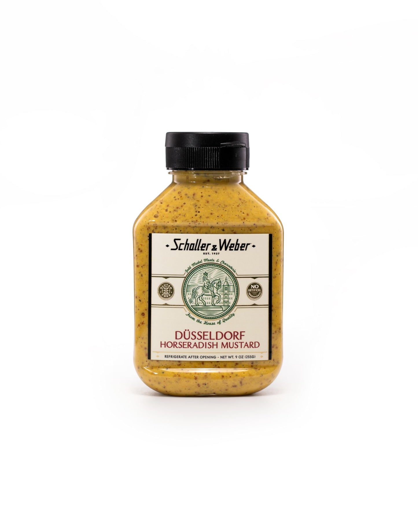 Schaller & Weber Horseradish Mustard, Hot German Deli Mustard, 9 Oz Squeeze Bottle