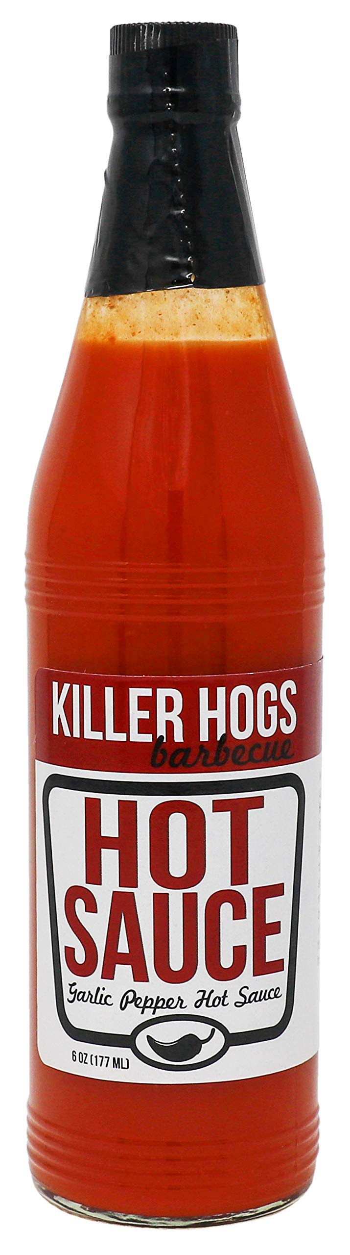 Killer Hogs Hot Sauce | Grill and BBQ Hot Sauce with the Right Amount of Kick | Aged Red Peppers, Tangy Vinegar, and Garlic | 6