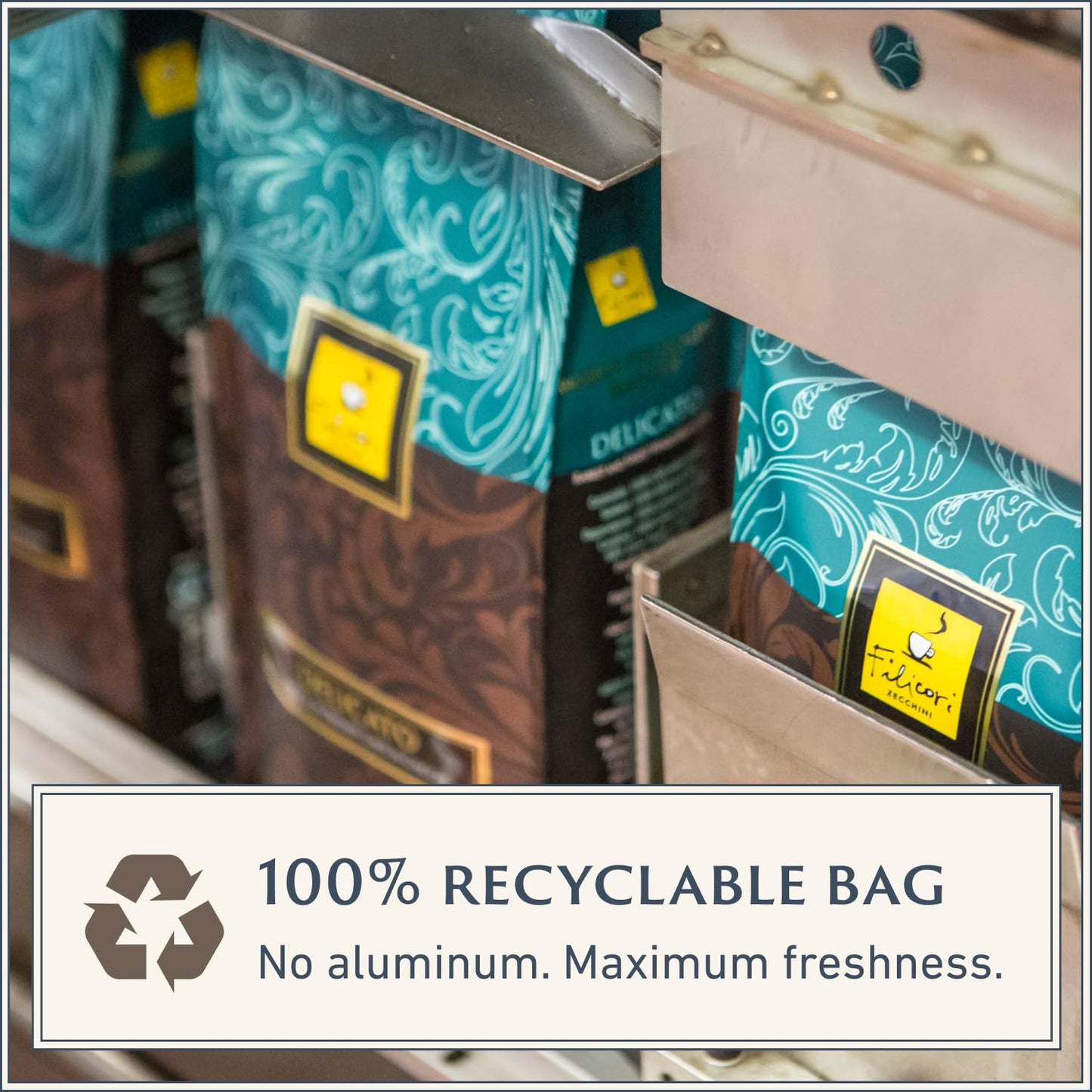 Filicori Zecchini Italian Roast Whole Coffee Beans Medium Roast - Roasted Then Blended, Premium Arabica & Robusta Italian Espres