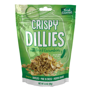 Fresh Gourmet Crispy Dillies, Pickle Flavored Fried Cucumbers 3.5 Ounce (Pack Of 3)