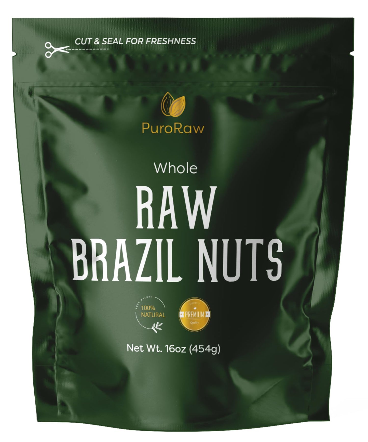 PuroRaw Brazil Nuts Raw 1lb Raw Brazil Nuts. Brazil Nuts Unsalted - Brazil Nuts- All Natural Non-GMO Vegan Brazil Nuts- Brazil Nuts Bulk 16oz