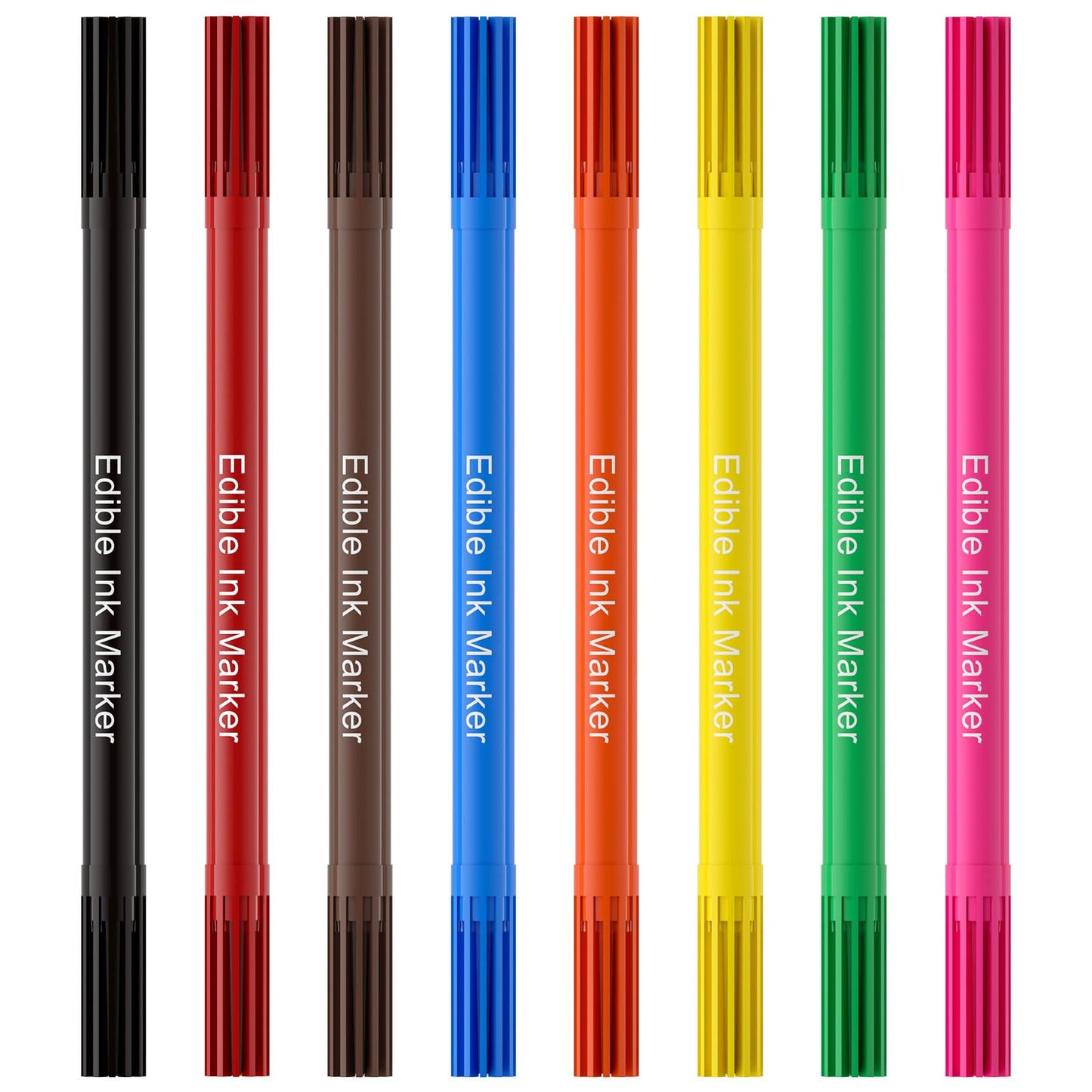 Jewem (Upgrade) Edible Markers for Cookie Decorating, 8Pcs Food Coloring Pens, Double Side Food Grade Pens with Fine & Thick Tip