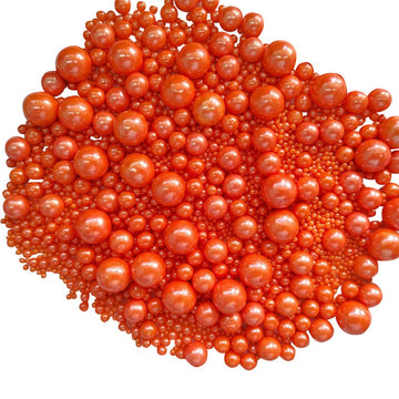 Edible Orange Sugar Pearls Candy Sprinkles 120G/ 4.23Ounce Baking Cake Sprinkles Cupcake and Cake Topper Cookie Decorations Wedd