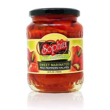 Sophia Peppers - Red Marinated Halves 24oz (4-pack)