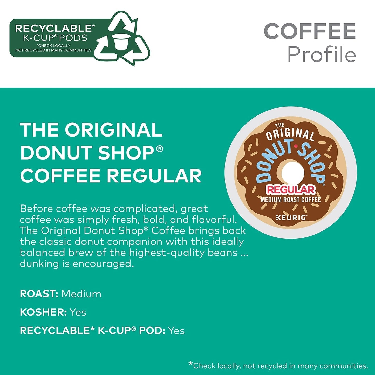 Green Mountian 60052101 Donut Shop Coffee K-Cups 24/box