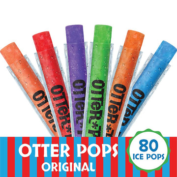 Otter Pops Freezer Bars, Fat Free Ice Pops, Original Flavors (80Ct - 1Oz Bars)