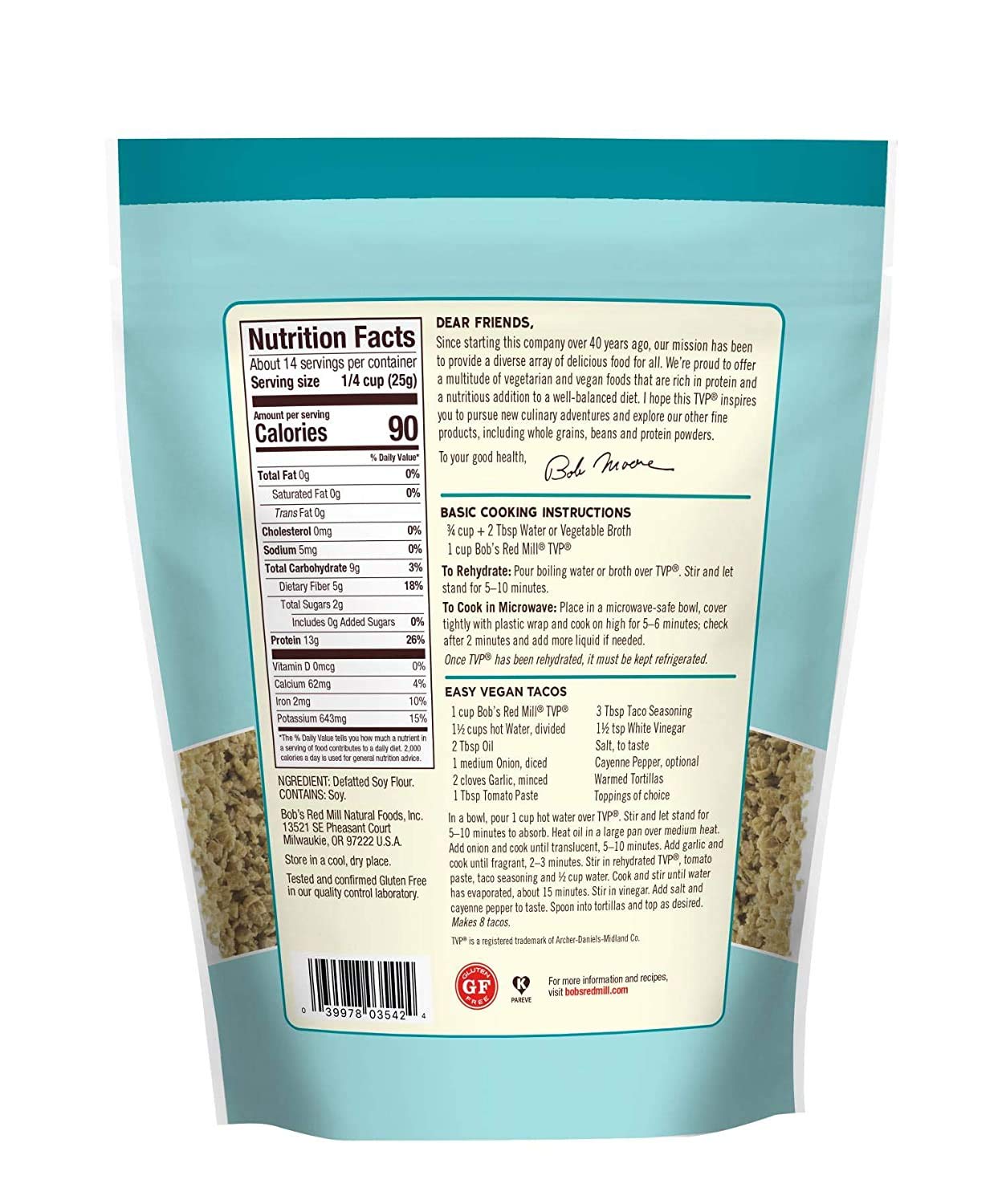 Bob'S Red Mill Textured Vegetable Protein 12 Oz (Pack Of 2)