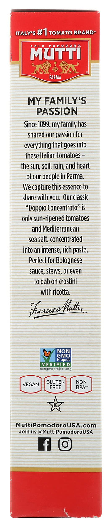 Mutti Double Concentrated Tomato Paste (Doppio Concentrato), 4.5 Oz. Tube | 1 Pack | Italy’S #1 Brand Of Tomatoes | Tube Tomato Paste | Vegan Friendly & Gluten Free | No Additives Or Preservatives