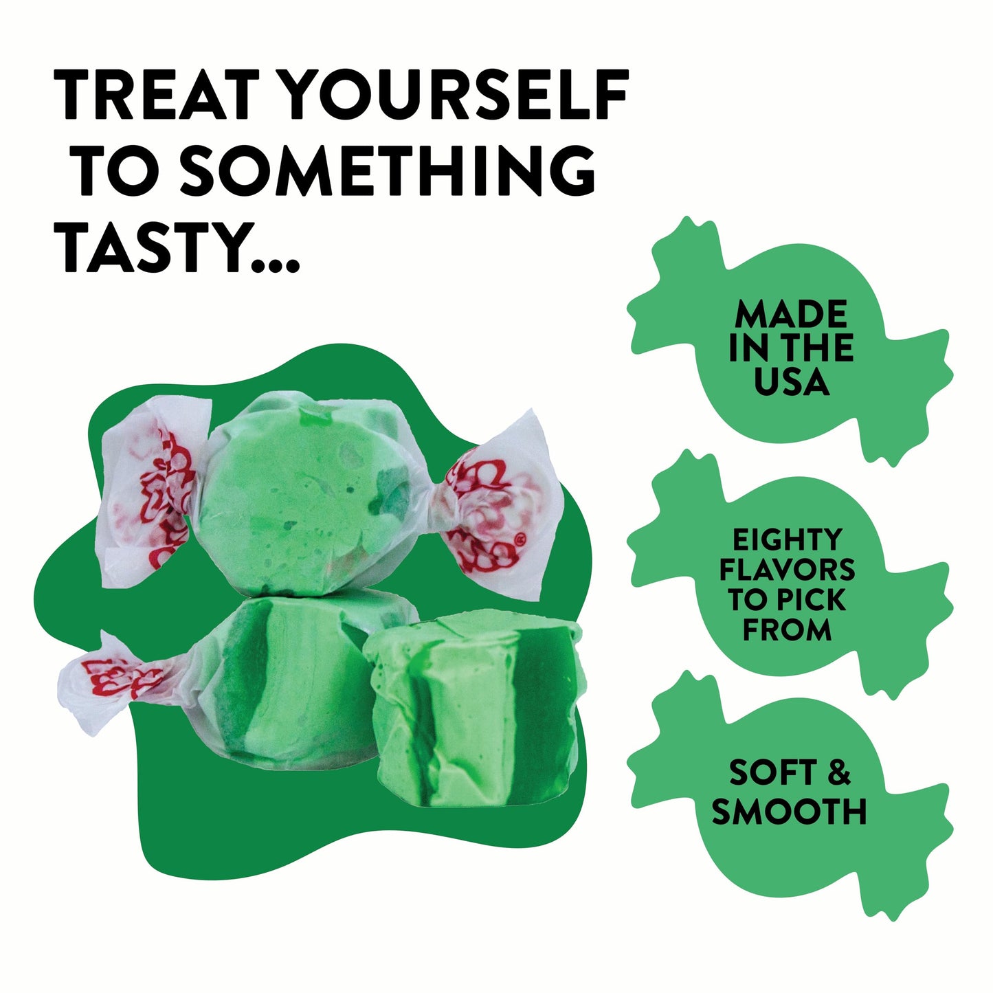 Taffy Town Saltwater Taffy, Green Apple, 2.5Lb