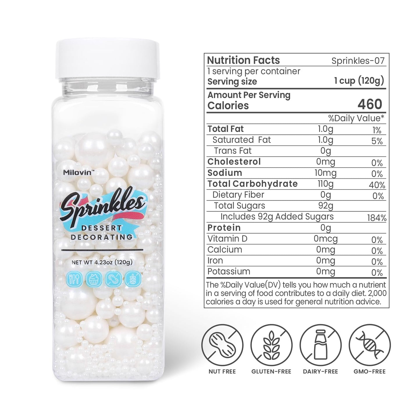 Edible Pearls For Cake Decorating, White Sprinkles, White Pearl Sprinkles For Cookies, Macaron, Cake, And Chocolate, Perfect For