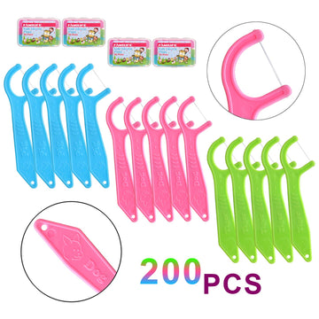 Dental Floss Picks, Familife Kids Flossers Toddler Threaders Children Unwaxed Unflavored Fluoride Free Dental Floss Child Kid Fl