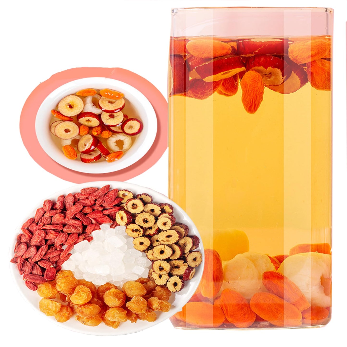 Longan Red Jujube Goji Berry Tea 7.05oz Wolfberry Fruit Guiyuan Drink Tea Bags Combination tea