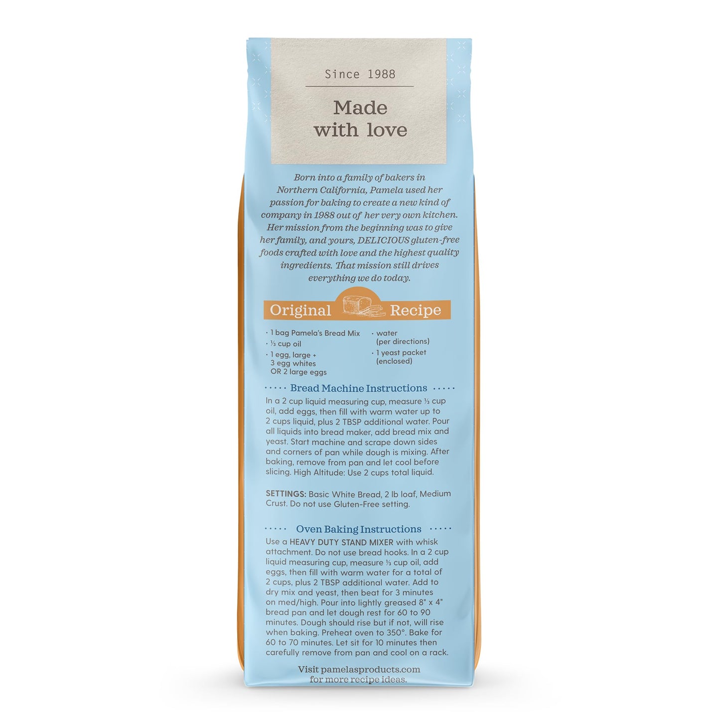 Pamelas Baking Mixes Gluten-Free Bread & Flour Blend, 19 oz. (Pack of 6)